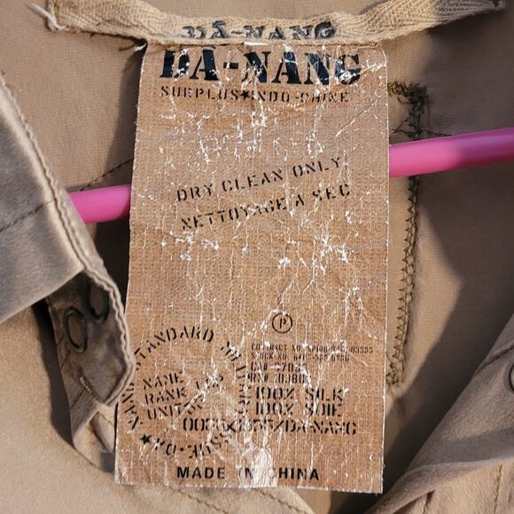 Vntg Da Nang 100% Silk Blouse Sz XS Bronze Sequin Cuff Y2K Boho Resort Wear Top - Picture 8 of 15